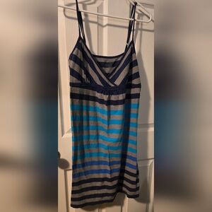 Striped Blue and Gray Dress
